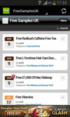 Freebies UK android App screenshot 2